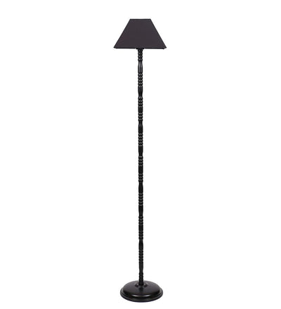 Cotton Black Designer Iron Floor Lamp (Black)