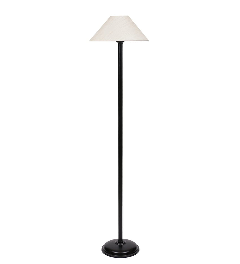 Off White Cotton Standing Floor Lamp (Off White)