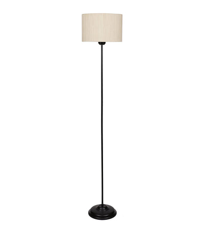 Metal Floor Lamp with Base and Shade, Off White, Pack of 1 Lamp, 1 Base, 1 Shade