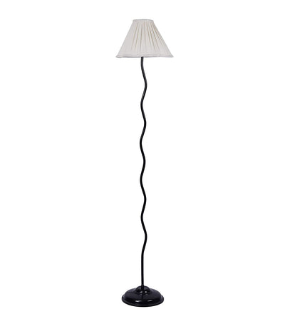 Off-White Cotton Floor Lamp