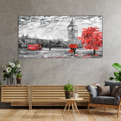 Couple In Paris Illustration Canvas Wall Painting