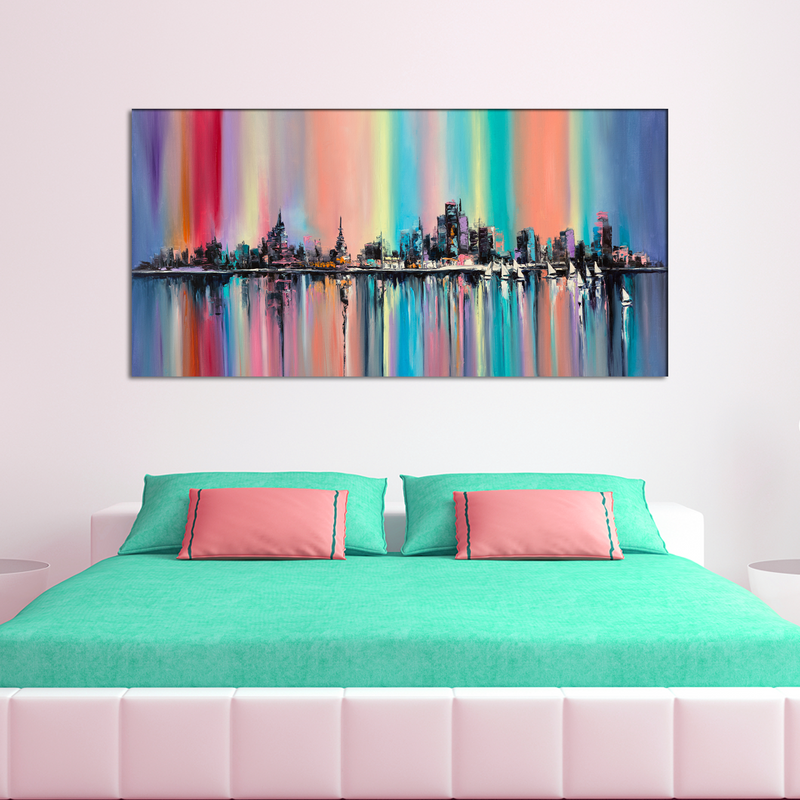 City View Abstract Canvas Wall Painting