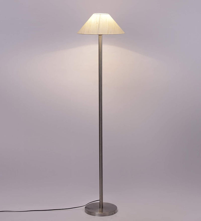 Off-White Designer Steel Floor Lamp for Home Decor (13" Off-White, Medium)