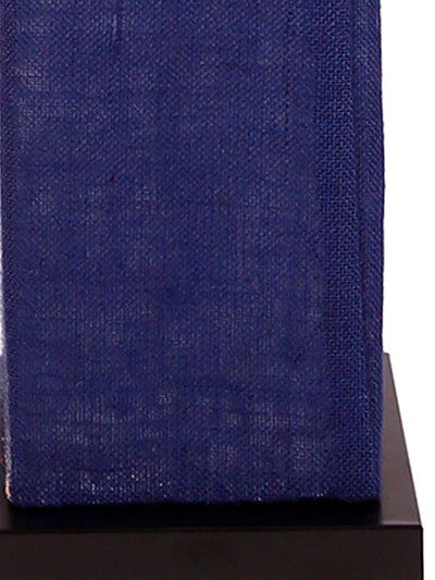 Blue Jute Square Shade Floor lamp with Black Iron Base
