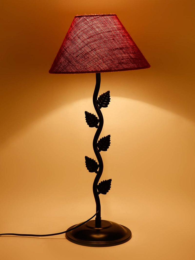 Maroon Jute Leaf Table lamp