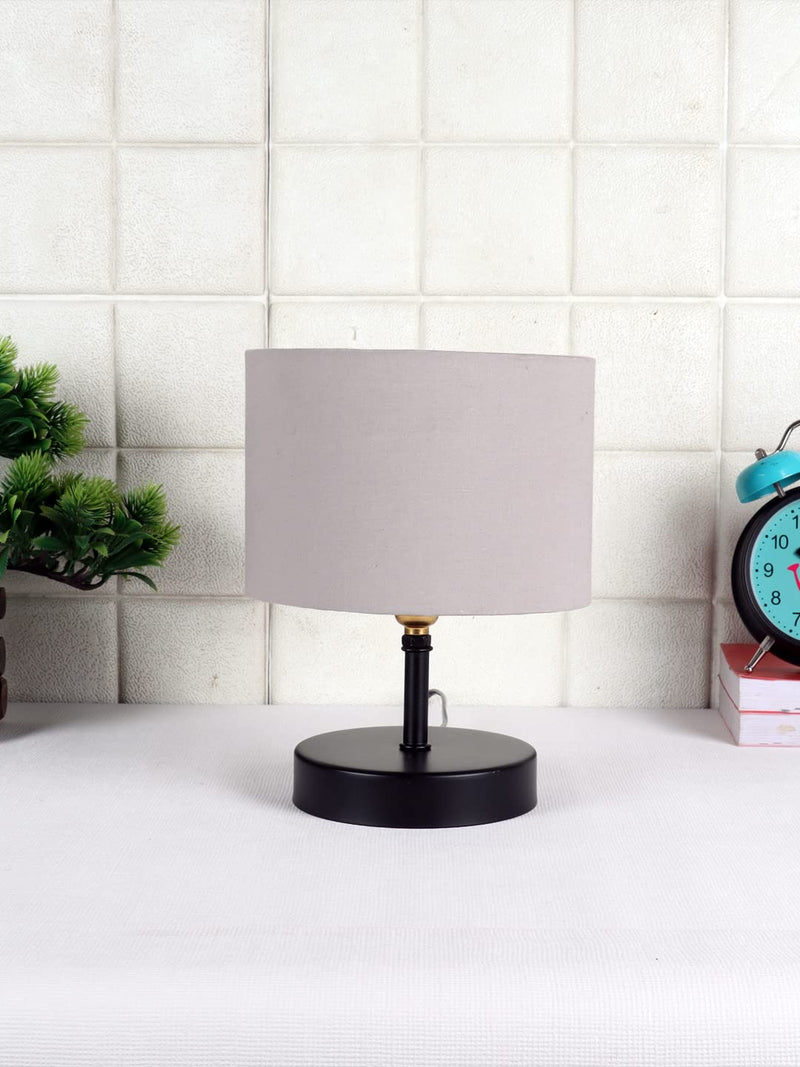 Iron Table lamp with Grey Cotton Shade