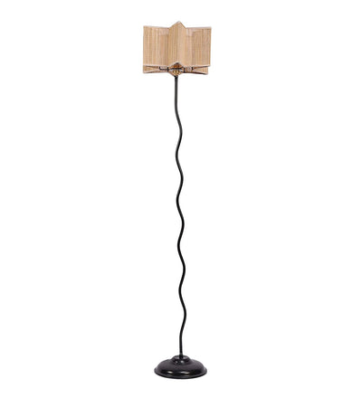 Bamboo Star Zig Zag Iron Floor Standing Lamp (Natural)