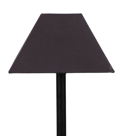 Black Cotton Rectangular Designer Iron Standing Floor Lamp (Black)