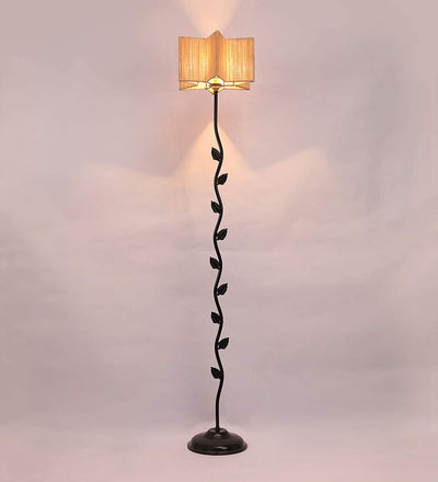 Bamboo Star Leaf Iron Floor Standing Lamp (Natural)