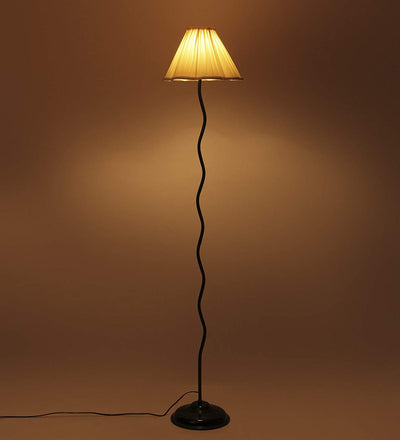 Off-White Cotton Floor Lamp