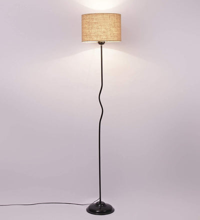 A475 Jute Designer Wrought Iron Floor Lamp (Beige, Medium)