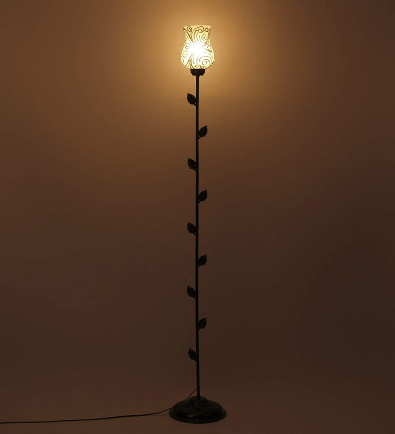 Golden Designer Plain Patti /Fashionable Wrought Iron Floor Lamp for Home Decor (Golden, Medium)