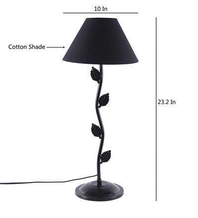 Black Cotton Designer Zig Zag Iron Table Lamp