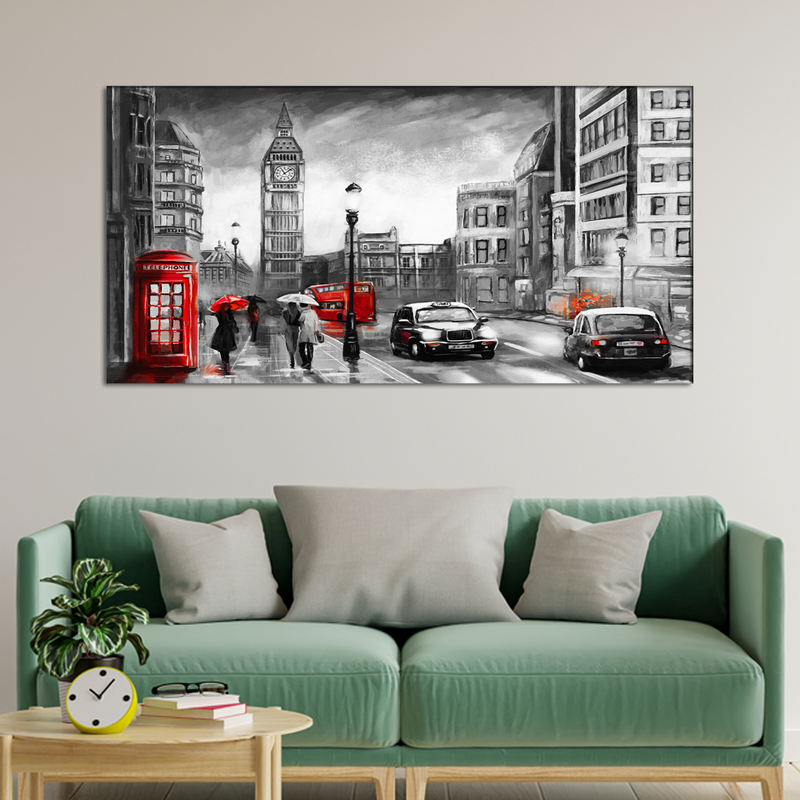 Grey-Scale Illustration Canvas Wall Painting