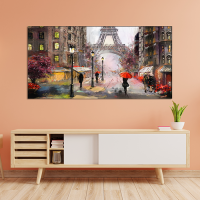 Artistic Color Eiffel Tower Scenery Canvas Wall Painting