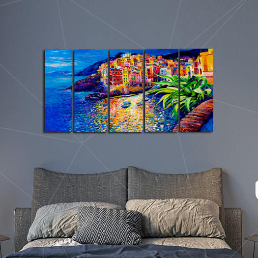 Italian Oil Color Canvas Wall Painting - With 5 Panel