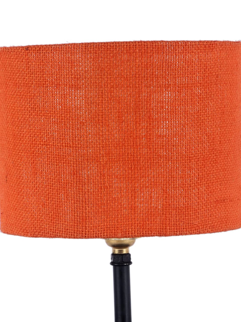 Iron Table lamp with Orange Jute Shade