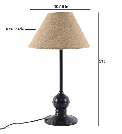 Beige Jute Designer Tea Ball Table Lamp