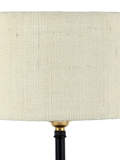Iron Table lamp with White Jute Shade