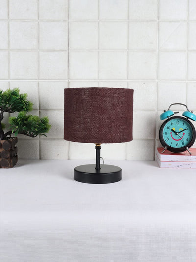 Iron Table lamp with Brown Jute Shade