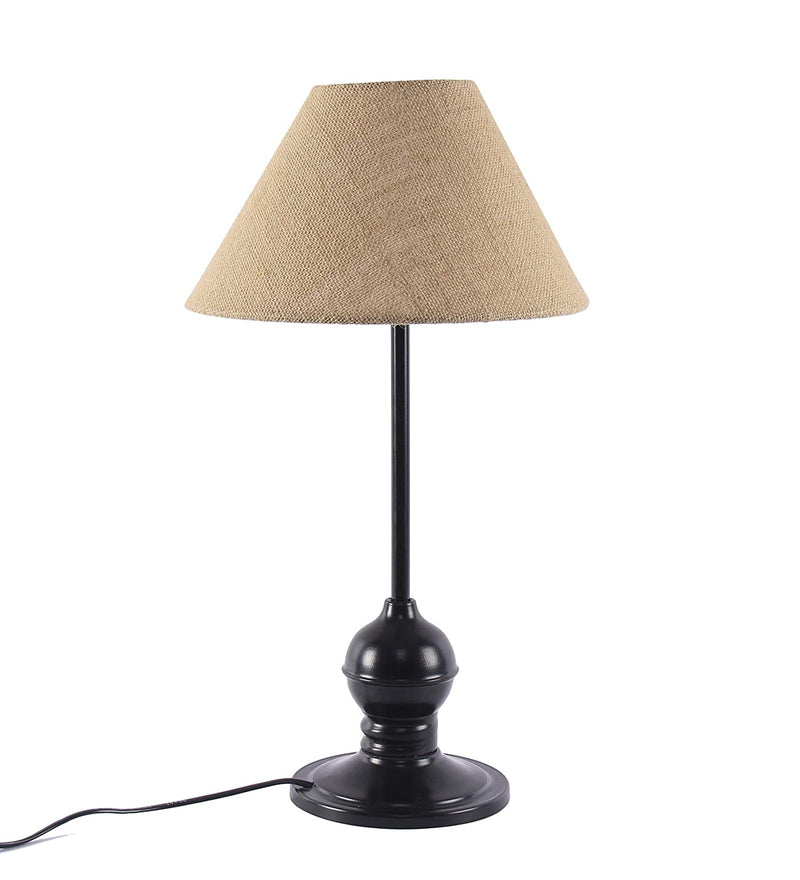 Beige Jute Designer Tea Ball Table Lamp