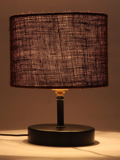 Iron Table lamp with Brown Jute Shade