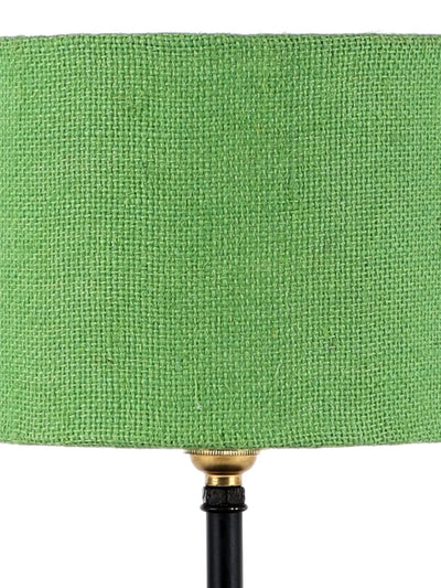 Iron Table lamp with Green Jute Shade