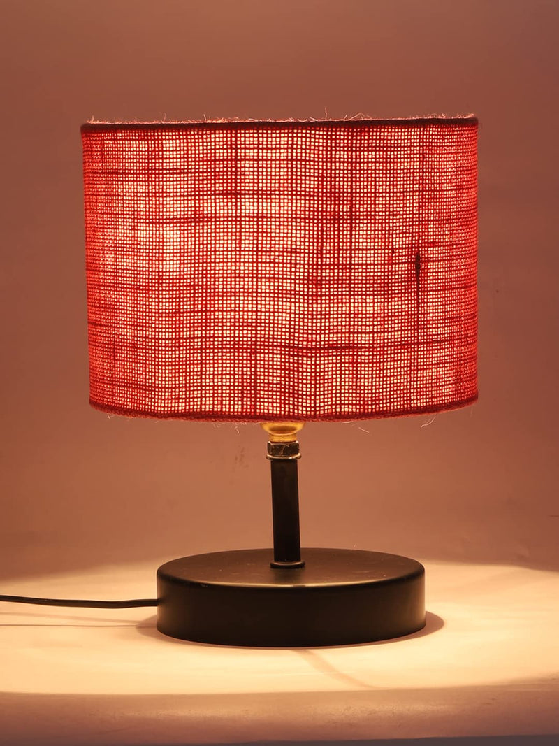Iron Table lamp with Grey Jute Shade