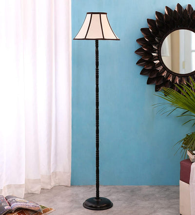 Cotton Multi-Colored Designer Iron Floor Lamp (Off - White)