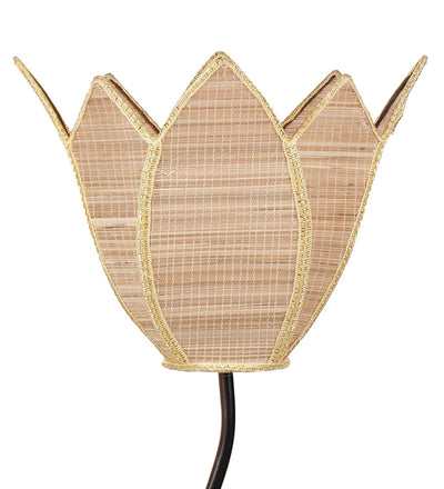 Lotus Bamboo Designer Zig Zag Iron Floor Lamps (Bamboo)