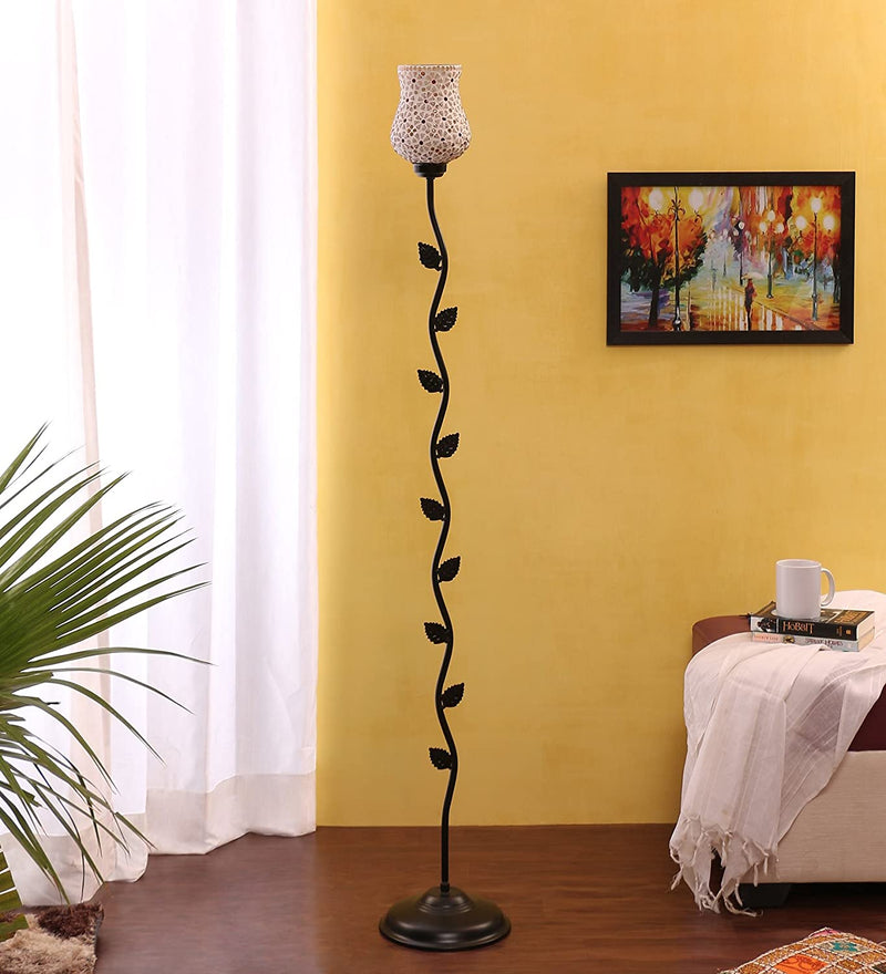 Metal Floor Lamp with Shade, Base and Wire Connector, Off White, Pack of 1 lamp, 1 Base , 1 wire connector, 1 Shade