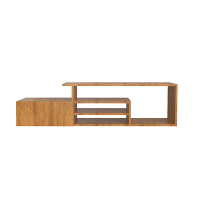 Oak Finish Designer Wooden Tv Unit Cabinet