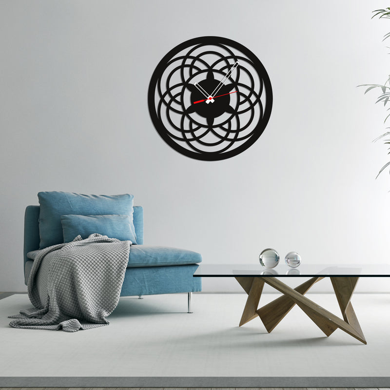 Flower Design Wood Analog Wall Clock