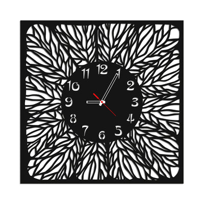 Black Rectangle Wood Analog Wall Clock