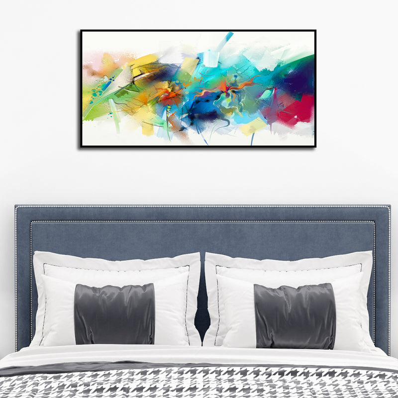 Acrylic Patch Abstract Canvas Floating Frame Wall Painting