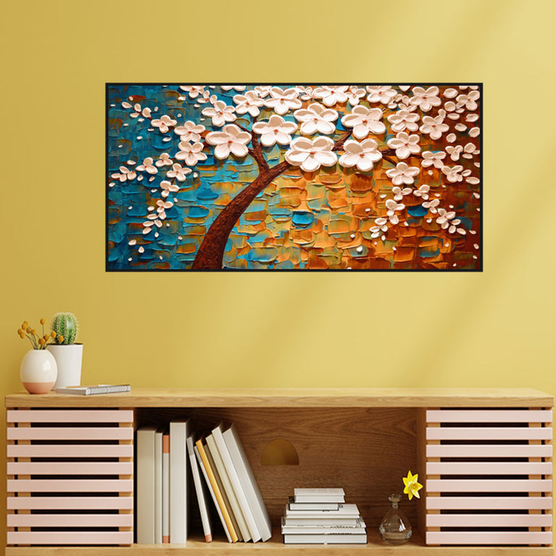 3-D Flower Abstract Canvas Floating Wall Painting