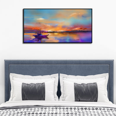 Multicolored Abstract Canvas Floating Frame Wall Painting