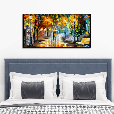 Beautiful Romantic Couple Abstract Canvas Floating Frame Wall Painting