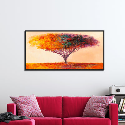 Colorful Tree Canvas Floating Frame Wall Painting
