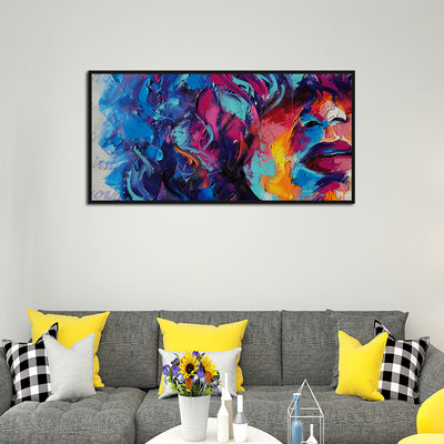 Multicolor Face Art Floating frame Canvas Painting