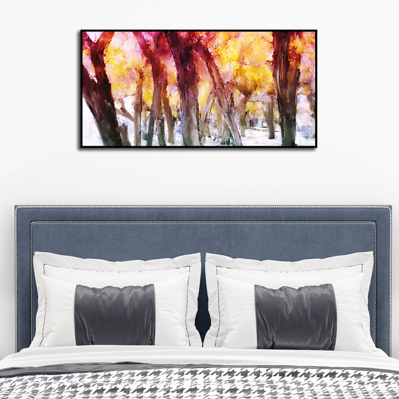 Forest Trees Abstract Scenery Canvas Floating Frame Wall Painting