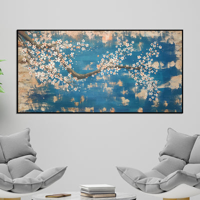 Acrylic Handmade Cherry Blossom Flower Canvas Wall Painting 