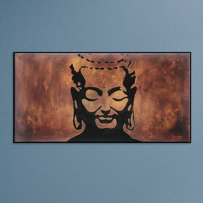Acrylic Handmade Buddha Face Illustration Canvas Wall Painting (Hand Painting)
