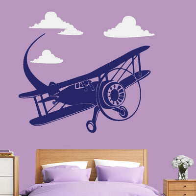 DECORGLANCE Decorative sticker Plane Wall Sticker & Wall Decal For Kids Room