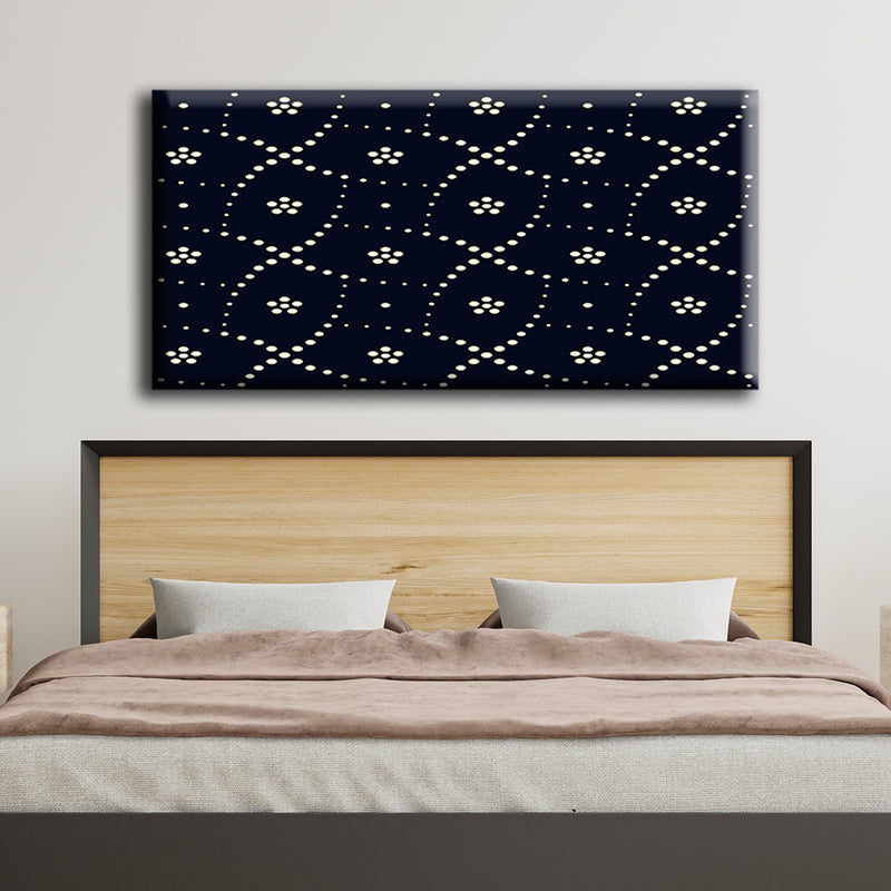 Golden Pattern On Black Background Pattern Canvas Wall Painting