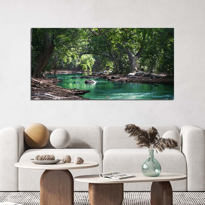 DecorGlance Forest Scenery Print On Canvas Wall Painting