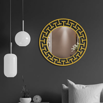 DecorGlance (20 x 20) inches Golden finish Round Vanity Mirror