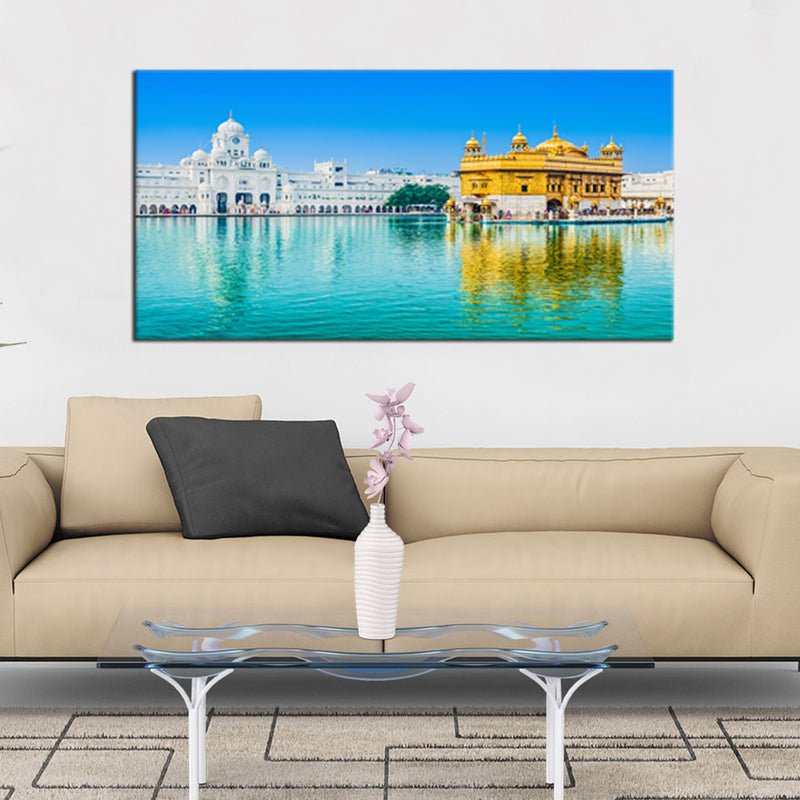 Morning View Of Golden Temple Sikh Canvas Wall Painting
