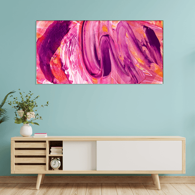 DECORGLANCE Home & Garden > Decor > Artwork > Posters, Prints, & Visual Artwork Pink Marbling Effect Abstract Wall Painting