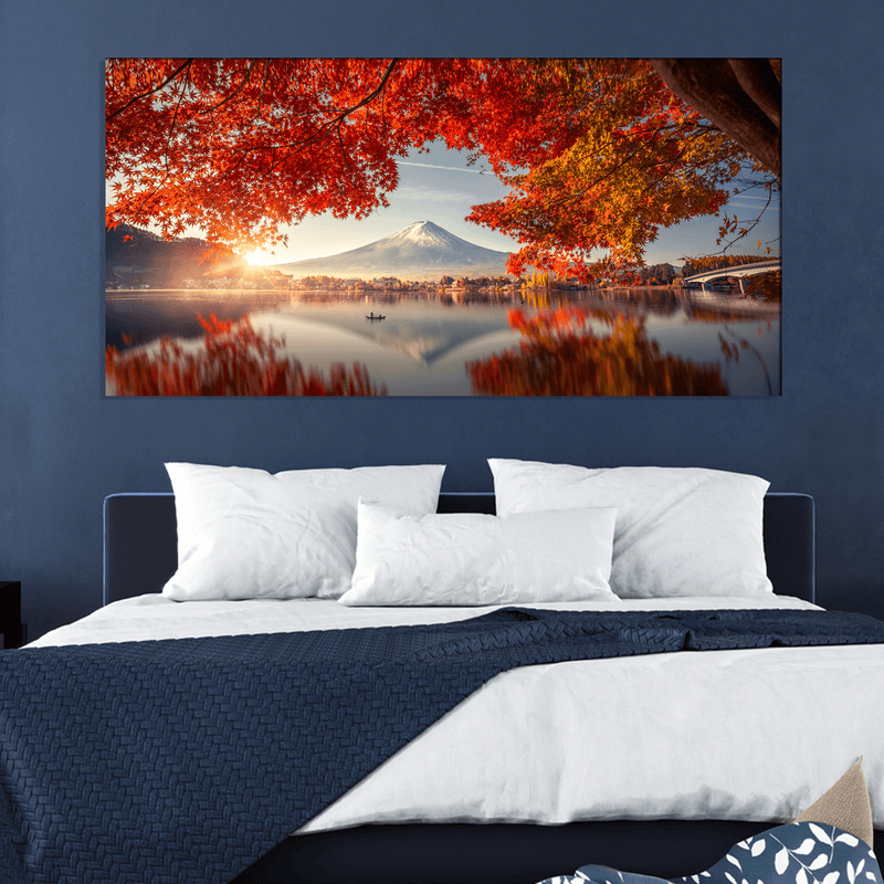 DECORGLANCE Home & Garden > Decor > Artwork > Posters, Prints, & Visual Artwork Scenery of Autumn Tree Canvas Wall Painting